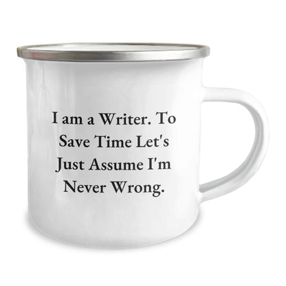 Writer Camping Mug, Funny Gifts for Writer Friends, Unique Graduation Unique Gifts from Friends to Writer - Image 2
