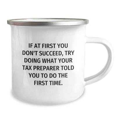 Tax Preparer Gift for Him - Humorous Camping Mug Keepsake - Image 2