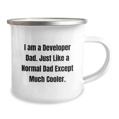Developer Gifts from Dad, Funny Camping Mug for Developer Dad, Unique Graduation Gifts for Developer Men - Image 2