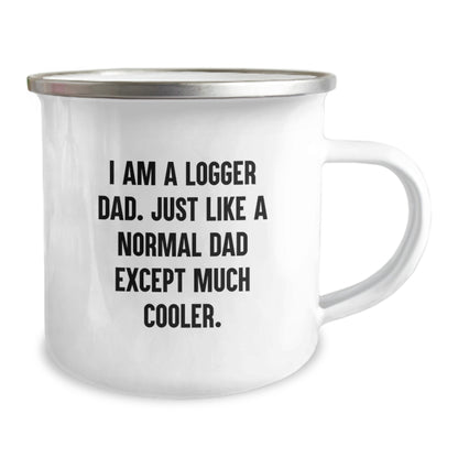 Christmas Gift for Him Logger Dad's Cool Sentiment Camping Mug - Image 2