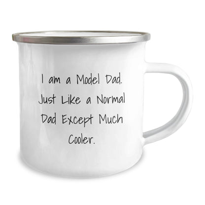 Funny Model Dad Camping Mug, Unique Graduation Gifts from Men, for Model Enthusiasts - 12 oz Stainless Steel with Enamel Finish - Image 2
