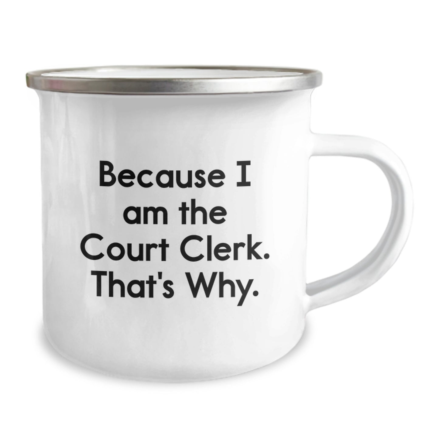 Court Clerk Keepsake Camping Mug Birthday Gift for Him with Enamel - Image 2