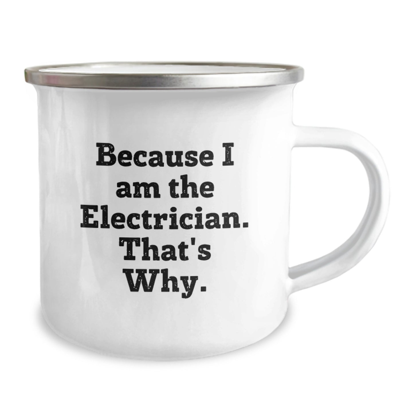 Electrician Keepsake Camping Mug for Him Birthday Gift With Enamel - Image 2