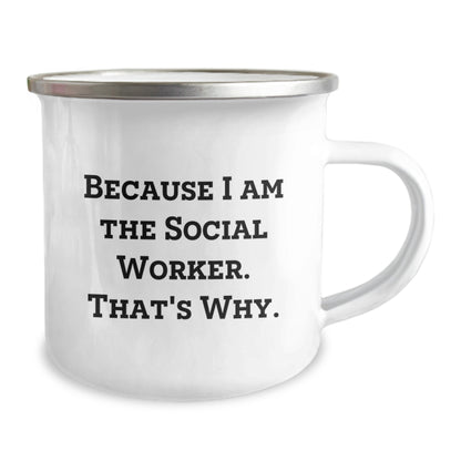 Social Worker Keepsake Camping Mug for Him Birthday Gift With Enamel - Image 2