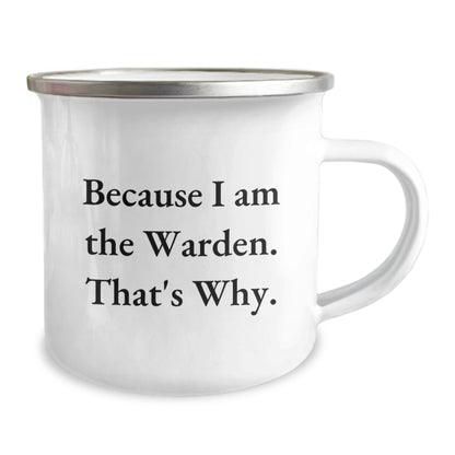 Warden Keepsake Camping Mug for Him Birthday Gift Stainless Steel Enamel - Image 2