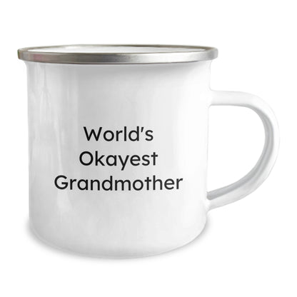 Grandmother Gift for Her World's Okayest Grandmother Camping Mug - Image 2