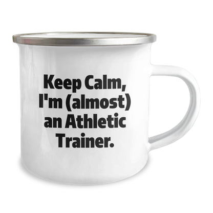 Christmas Gift for Her - Keep Calm Athletic Trainer Present Camping Mug - Image 2