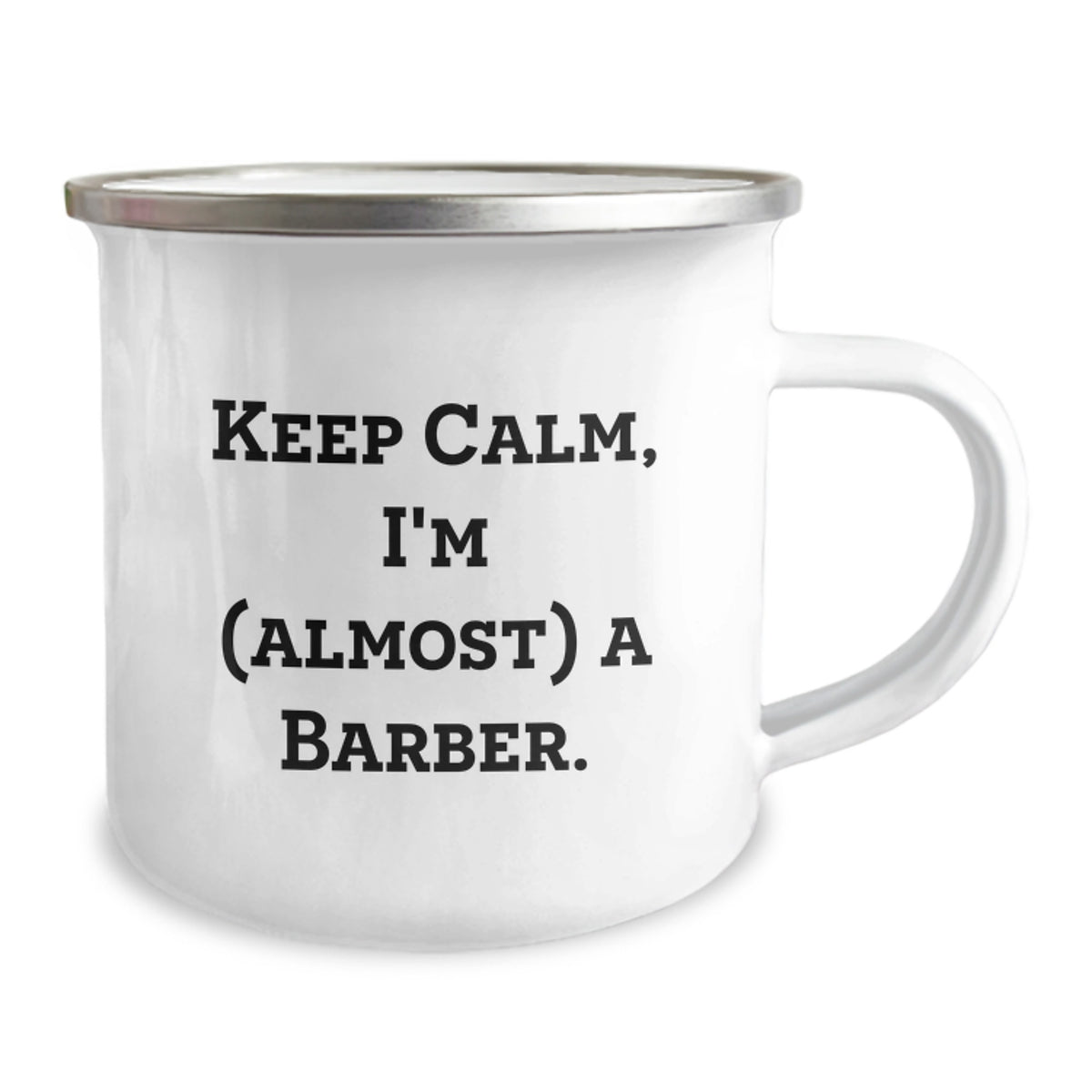 Barber Gift for Him - Keep Calm Barber Quote Camping Mug Keepsake - Image 2