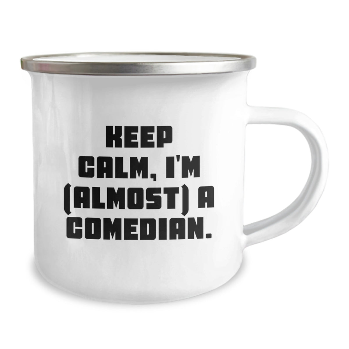 Christmas Gift for Her - Keep Calm, I'm (Almost) A Comedian Camping Mug - Image 2