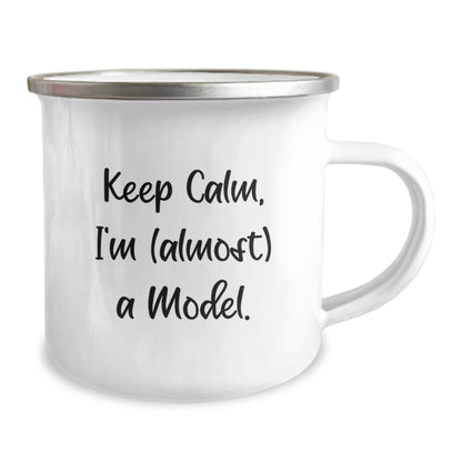 Christmas Gift for Her - Keep Calm, I'm (Almost) A Model Camping Mug - Image 2