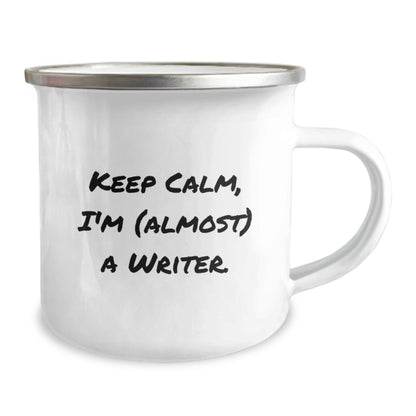 Writer's Gift for Him Keep Calm, I'm (Almost) A Writer Keepsake Camping - Image 2