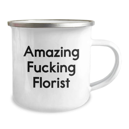Florist Gift for Him - Amazing Fucking Florist Camping Mug Keepsake - Image 2