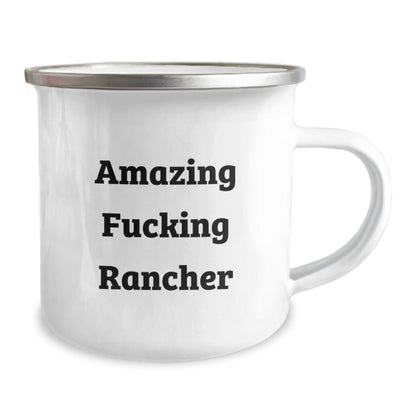 Bold Camping Mug Gift for Friends - Amazing Fucking Rancher Novelty - Image 2