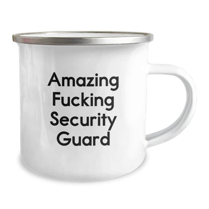 Christmas Gift for Her - Amazing Fucking Security Guard Camping Mug - Image 2