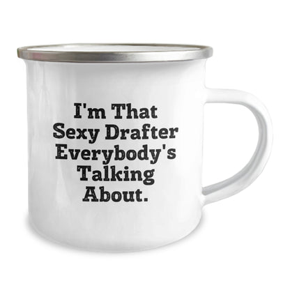 Keepsake Camping Mug for Him – I'm That Sexy Drafter Christmas Gift - Image 2
