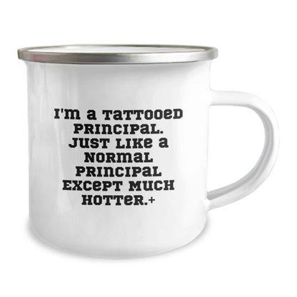 Principal Gift for Him Playful Tattooed Principal Keepsake Camping Mug - Image 2
