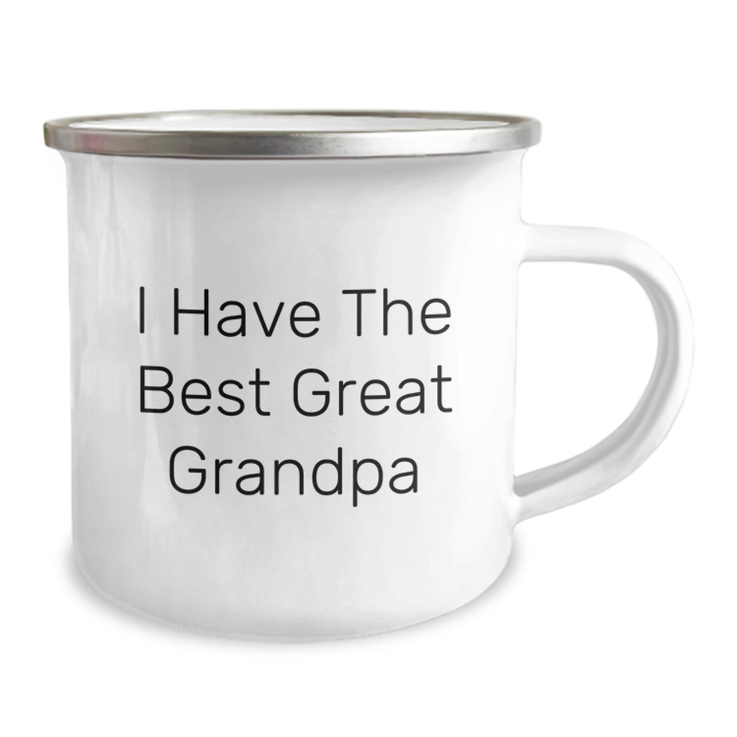 Funny Grandpa Gifts - I Have The Best Great Grandpa Quote Camping Mug for Men, Perfect for Graduation, Gifts from Family, and Gifts for Grandpa, 12 oz Stainless Steel with Enamel Finish - Image 2