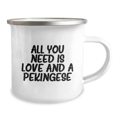 Funny Pekingese Dog Camping Mug, Gifts for Pekingese Dog Lovers, Unique Graduation Gifts from Friends, Inspirational Quote - Image 2
