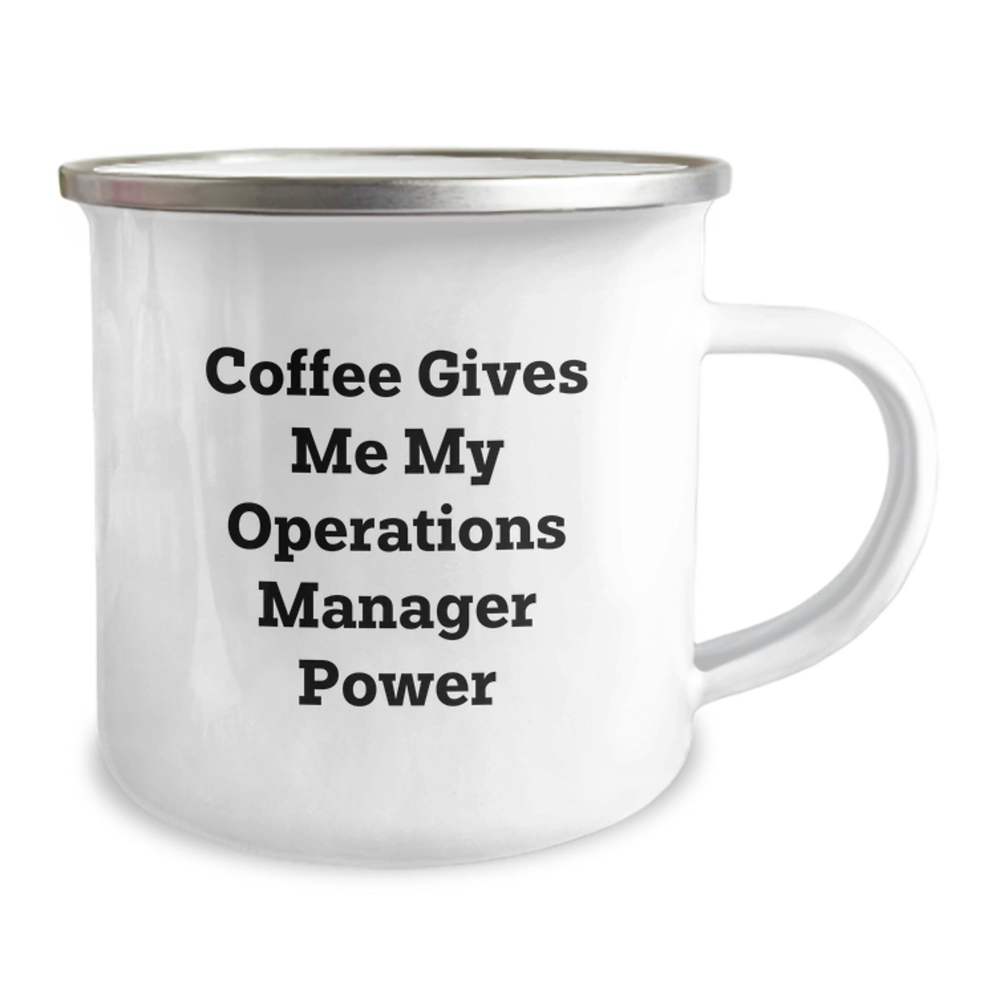 Camping Mug for Operations Manager, Funny Quote Gifts from Friends for Graduation, Coffee Gives Me My Operations Manager Power, 12 oz Stainless Steel with Enamel Finish - Image 2