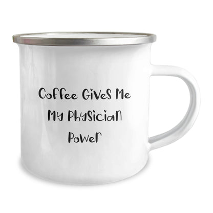 Funny Physician Gifts from Friends for Men - Coffee Gives Me My Physician Power Camping Mug Birthday Unique - Image 2