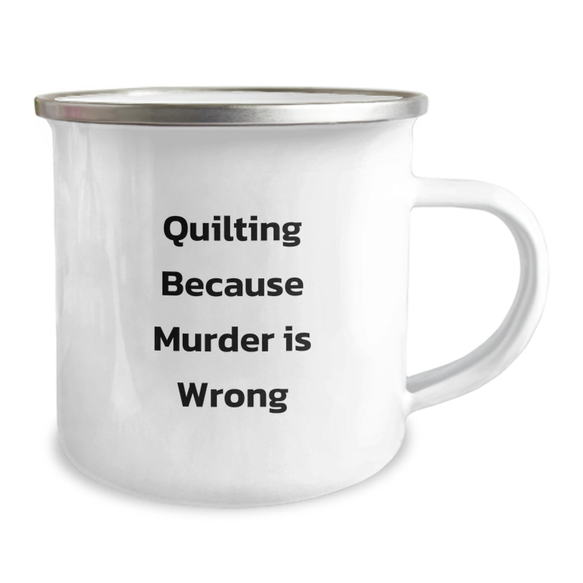Funny Quilting Gifts from Friends for Quilting Enthusiasts - Camping Mug, Quilting Because Murder Is Wrong - Image 2