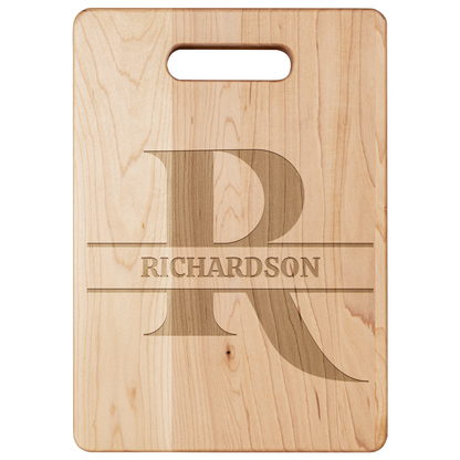 Personalized Monogram Maple Cutting Board – Custom Name & Letter – Handcrafted in the USA
