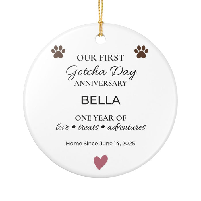 Our First Gotcha Day Anniversary – Personalized Dog Ornament
