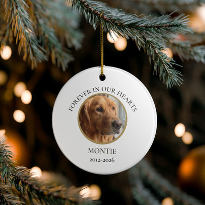 Personalized Pet Photo Memorial Ornament – Forever in Our Hearts