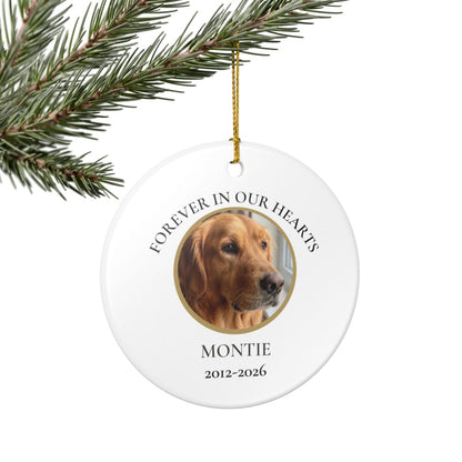 Personalized Pet Photo Memorial Ornament – Forever in Our Hearts