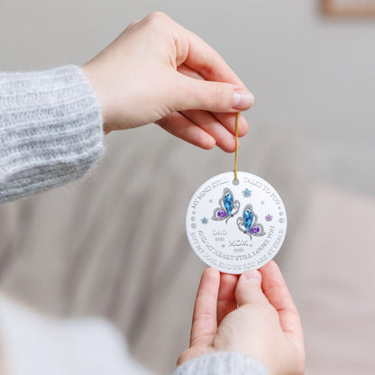 MEM 02 :Elegant Butterfly Tribute Ornament – Customizable Memorial for Mom & Dad