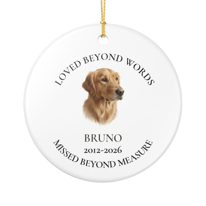 Personalized Painted Pet Memorial Ornament – Loved Beyond Words