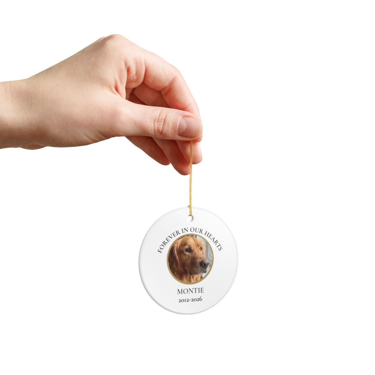 Personalized Pet Photo Memorial Ornament – Forever in Our Hearts