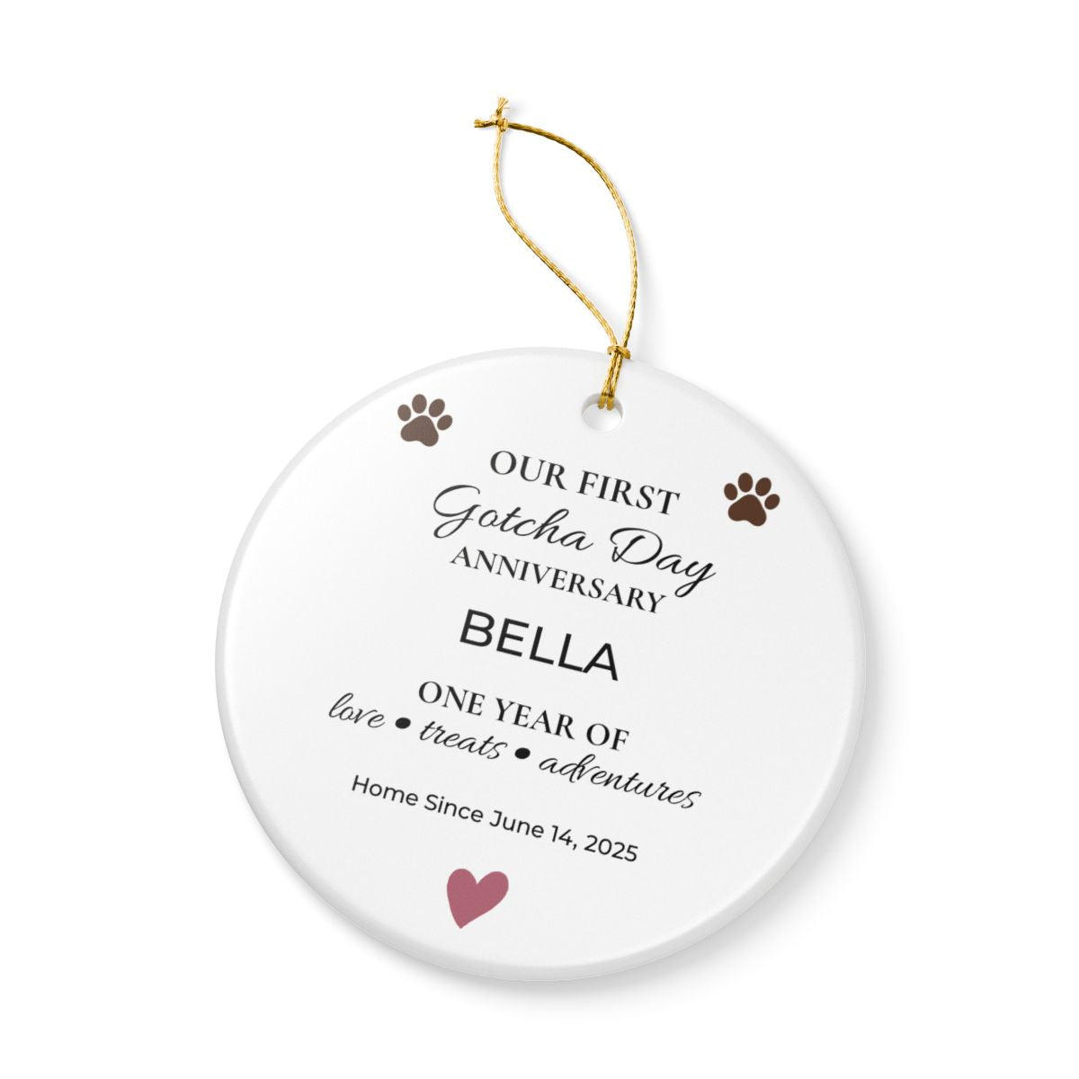 GO-005 | Our First Gotcha Day Anniversary – Personalized Dog Ornament