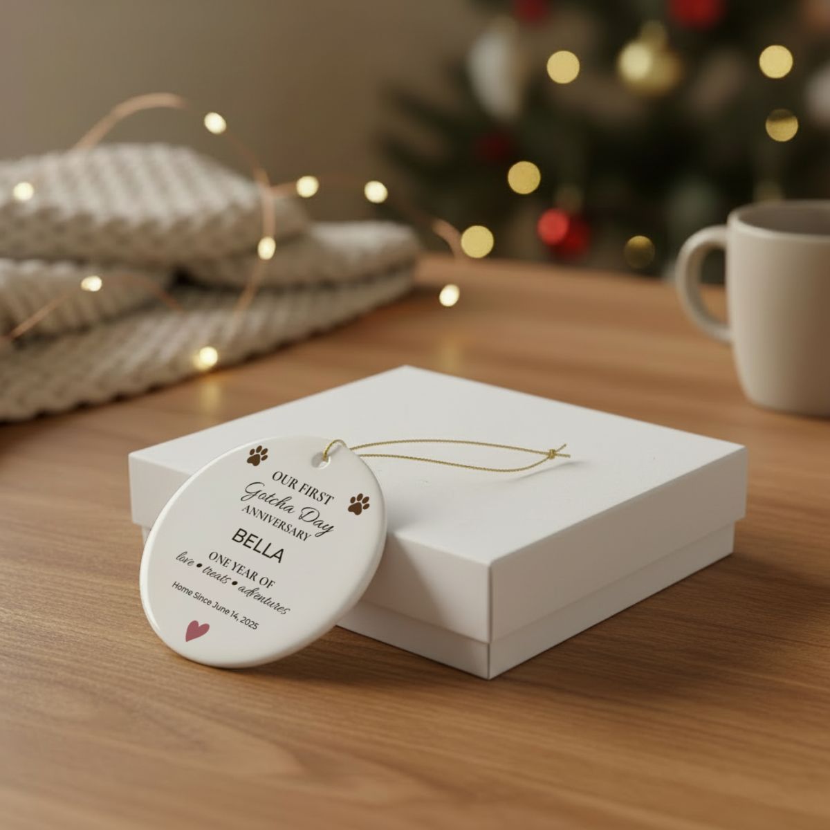 GO-005 | Our First Gotcha Day Anniversary – Personalized Dog Ornament