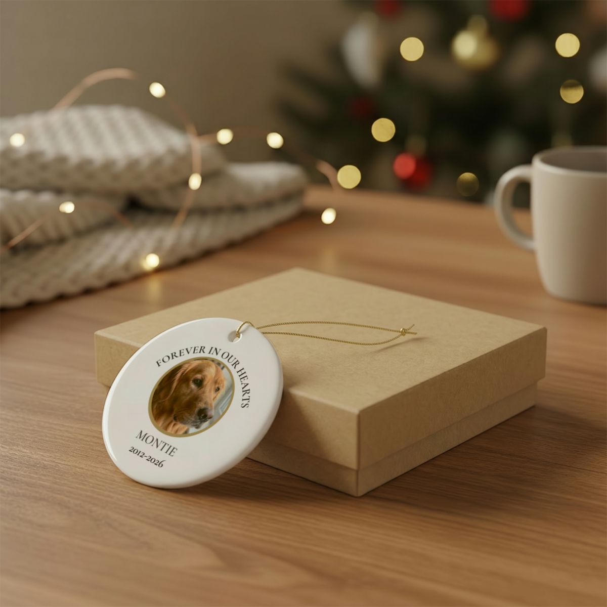 Personalized Pet Photo Memorial Ornament – Forever in Our Hearts