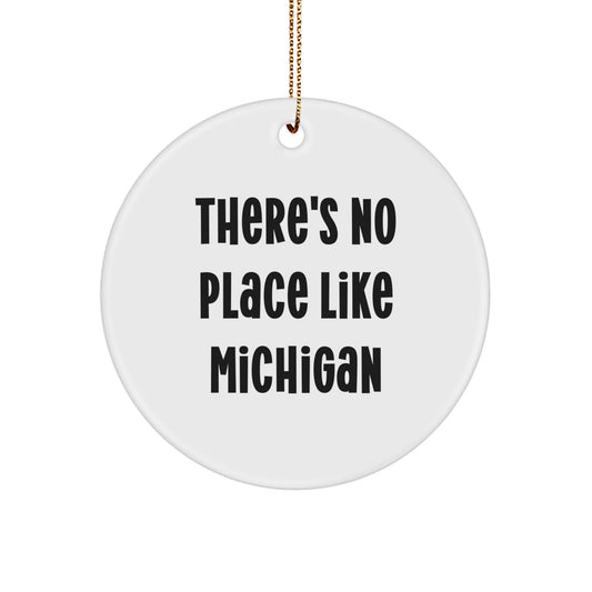 Funny Michigan Circle Ornament Gifts from Friends and Family for Christmas Unique Presents - Image 1