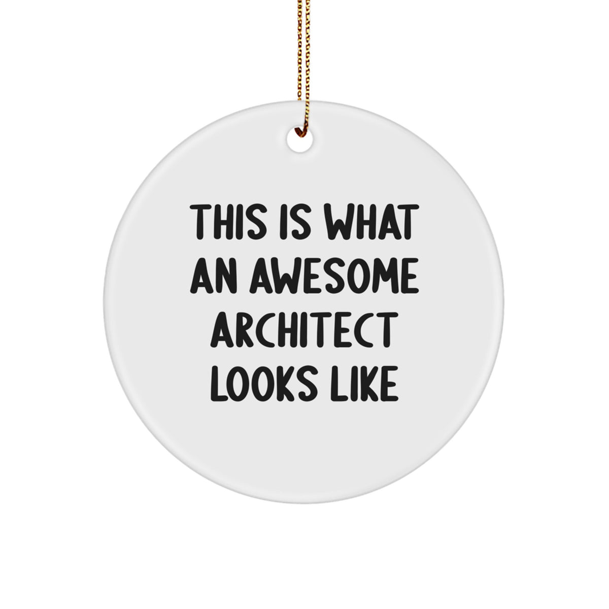 Architect Circle Ornament Funny Quotes This Is What An Awesome Architect Looks Like Gifts for Men Women Friends Family Christmas Unique Presents - Image 1