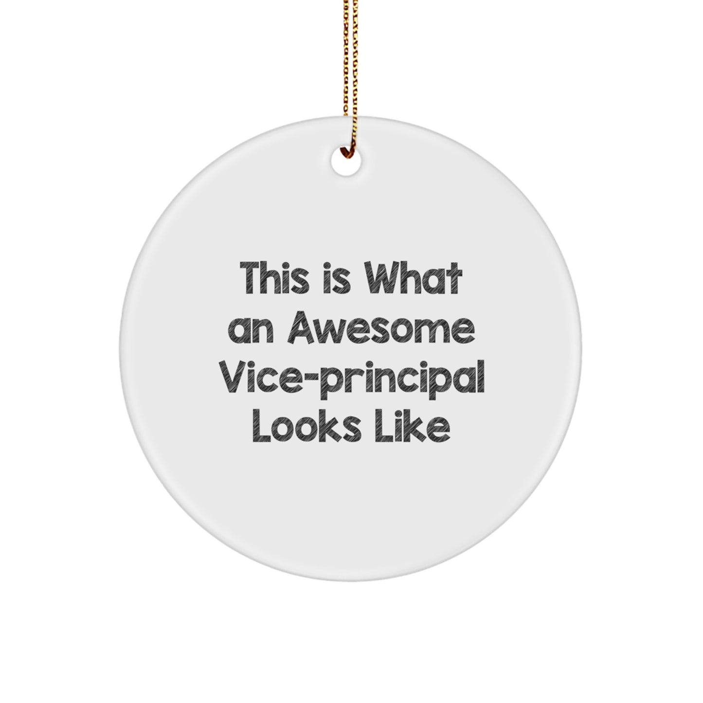 Funny Vice-principal Gifts from Friends, Cute Circle Ornament for Vice-principal, Christmas Unique Vice-principal Office Decorations, This Is What An Awesome Vice-principal Looks Like Quote - Image 1