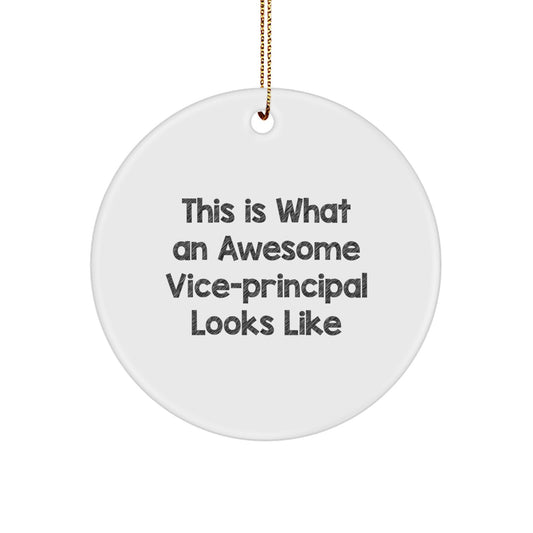 Funny Vice-principal Gifts from Friends, Cute Circle Ornament for Vice-principal, Christmas Unique Vice-principal Office Decorations, This Is What An Awesome Vice-principal Looks Like Quote - Image 1