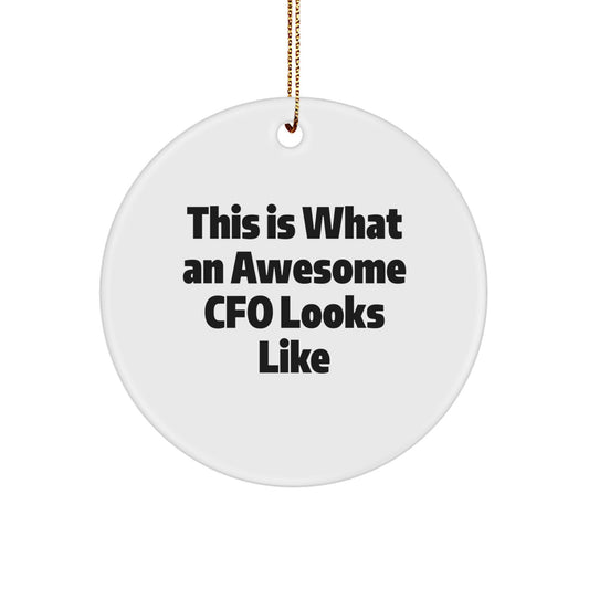 Funny CFO Gifts, This Is What An Awesome CFO Looks Like Circle Ornament, Christmas Unique Gifts from Friends for Women - Image 1