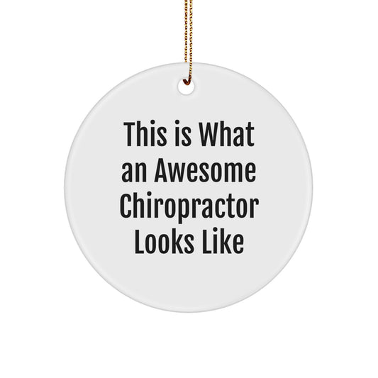 Awesome Chiropractor Gifts from Friends - This Is What An Awesome Chiropractor Looks Like, Christmas Unique Circle Ornament, Chiropractor Appreciation Gift - Image 1