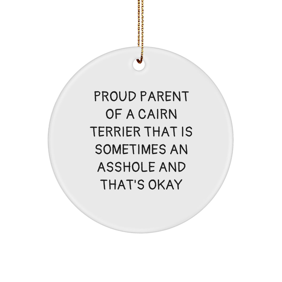 Cairn Terrier Dog Christmas Unique Gifts for Family Members, Proud Parent Quotes, Funny Circle Ornament, Gifts from Friends and Family - Image 1