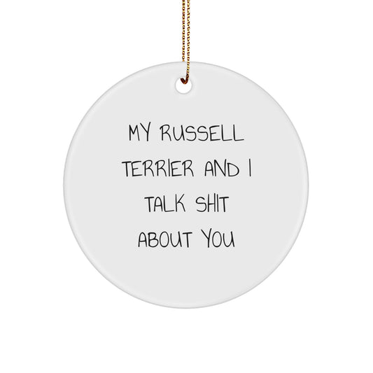 Russell Terrier Dog Lovers Funny Circle Ornament Gifts from Friends for Christmas - Image 1