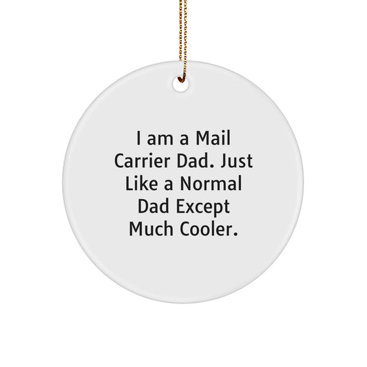 Funny Mail Carrier Gifts for Dad Unique Christmas Circle Ornament from Family - Image 1