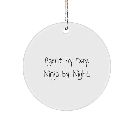 Fun Agent Circle Ornament Gifts from Friends for Agent Christmas Unique - Image 1