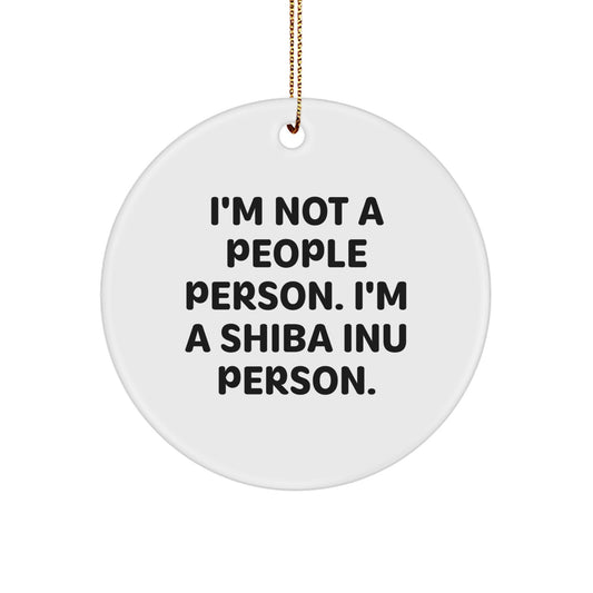 Shiba Inu Dog Lovers Funny Gifts from Family for Christmas Unique Circle Ornaments - Image 1