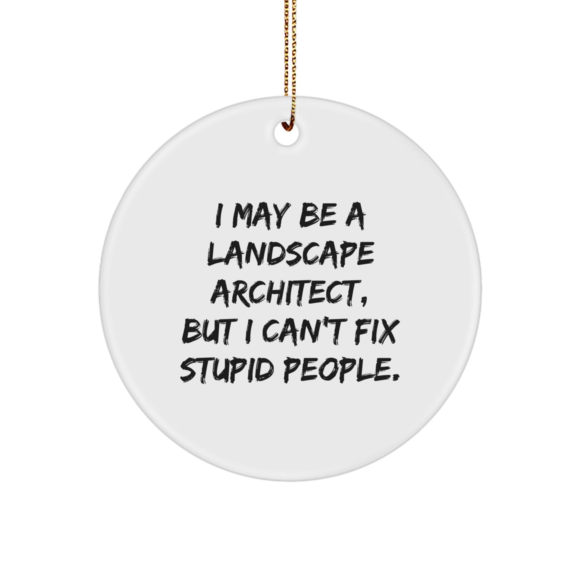 Funny Landscape Architect Gifts, I May Be A Landscape Architect, But I Can't Fix Stupid People., Circle Ornament for Christmas, Gifts from Friends to Landscape Architect - Image 1