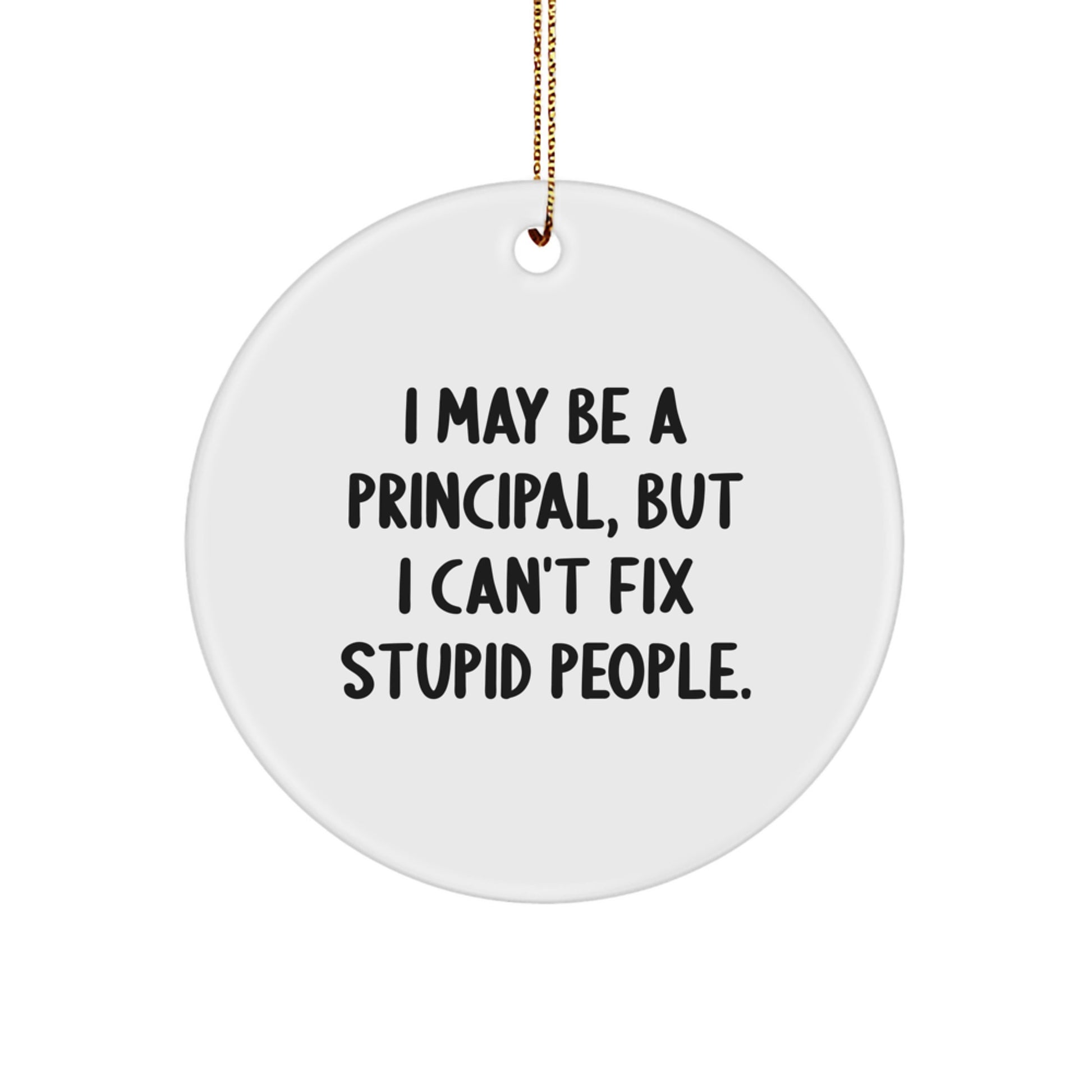 Funny Principal Gifts - 'I May Be A Principal, But...' Circle Ornament for Men, Women, Friends, Coworkers, Family - Christmas Unique Gifts from Friends, Coworkers, Family - Image 1