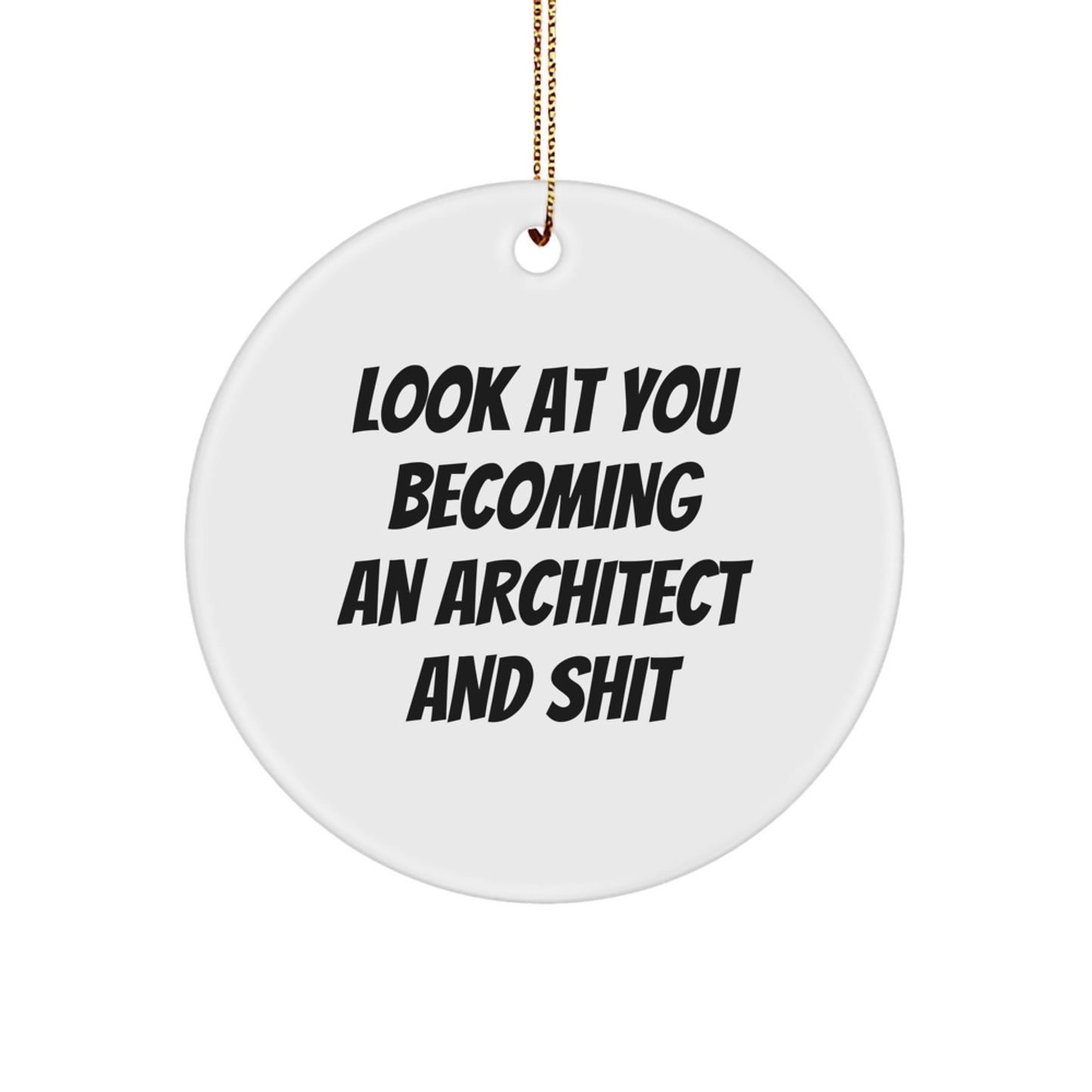 Funny Architect Gifts for Men - Look At You Becoming an Architect, Circle Ornament, Christmas Unique Gifts, Gifts from Friends - Image 1