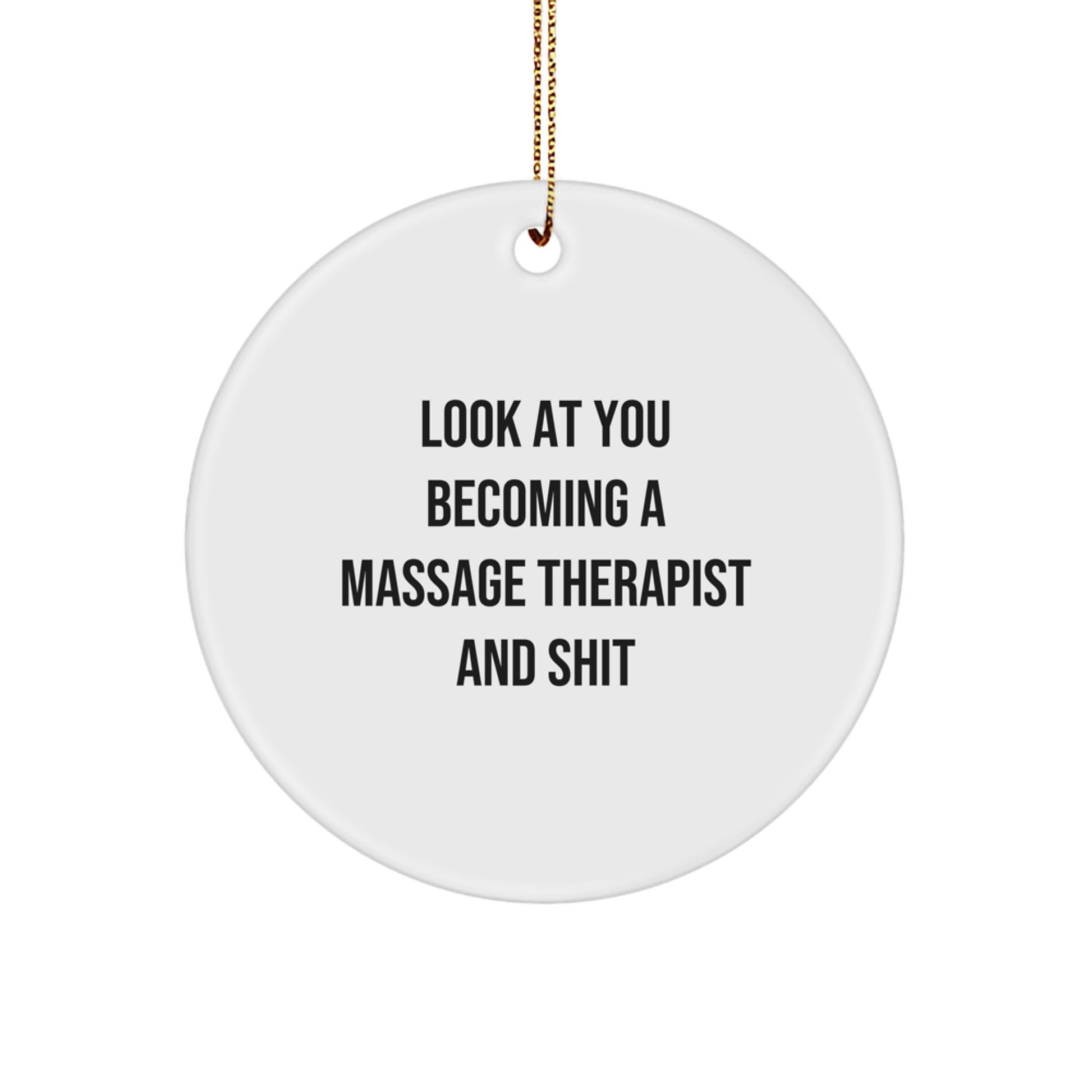 Funny Massage Therapist Circle Ornament - Gifts from Friends to Massage Therapist on Christmas Unique Gifts - Image 1